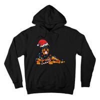 Rottweiler Santa Christmas Lights Xmas Dog Lover Xmas Pajama Tall Hoodie