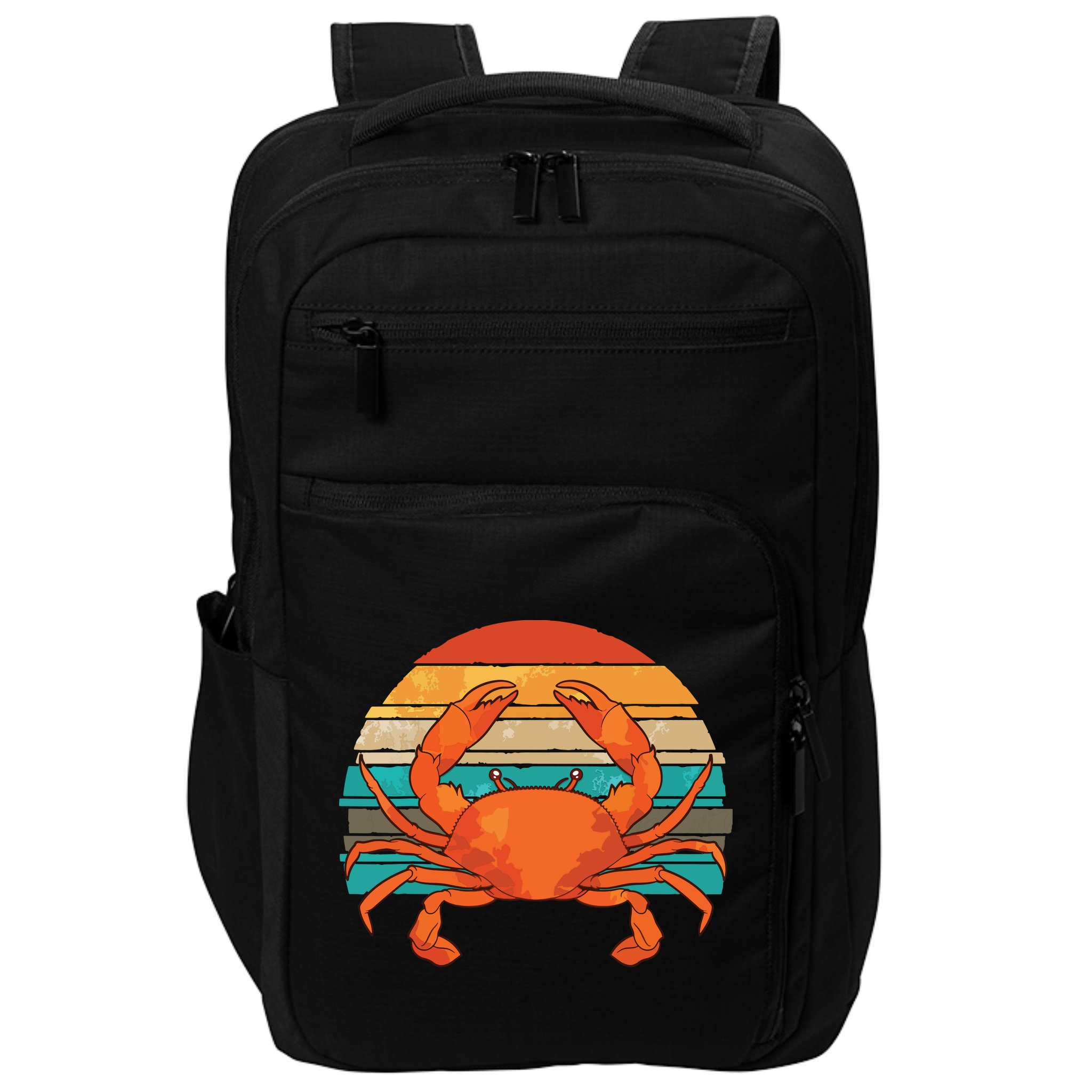 Retro Seafood Crab Lover Crabbing Sea Animal Crab Impact Tech Backpack