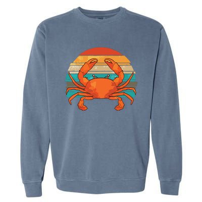 Retro Seafood Crab Lover Crabbing Sea Animal Crab Garment-Dyed Sweatshirt