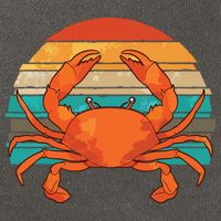 Retro Seafood Crab Lover Crabbing Sea Animal Crab Cotton Canvas Backpack
