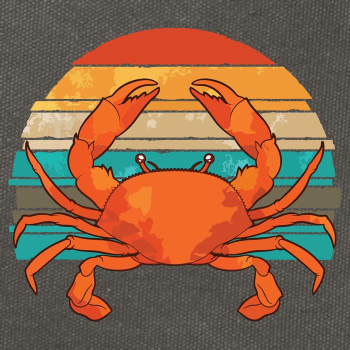 Retro Seafood Crab Lover Crabbing Sea Animal Crab Cotton Canvas Backpack