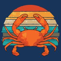 Retro Seafood Crab Lover Crabbing Sea Animal Crab Sustainable Bucket Hat