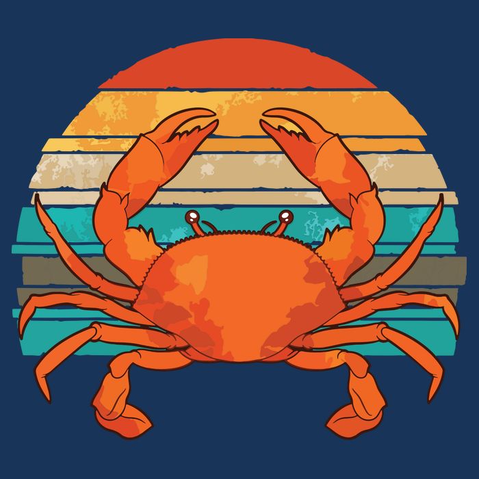Retro Seafood Crab Lover Crabbing Sea Animal Crab Sustainable Bucket Hat