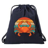 Retro Seafood Crab Lover Crabbing Sea Animal Crab Drawstring Bag