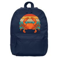 Retro Seafood Crab Lover Crabbing Sea Animal Crab 16 in Basic Backpack