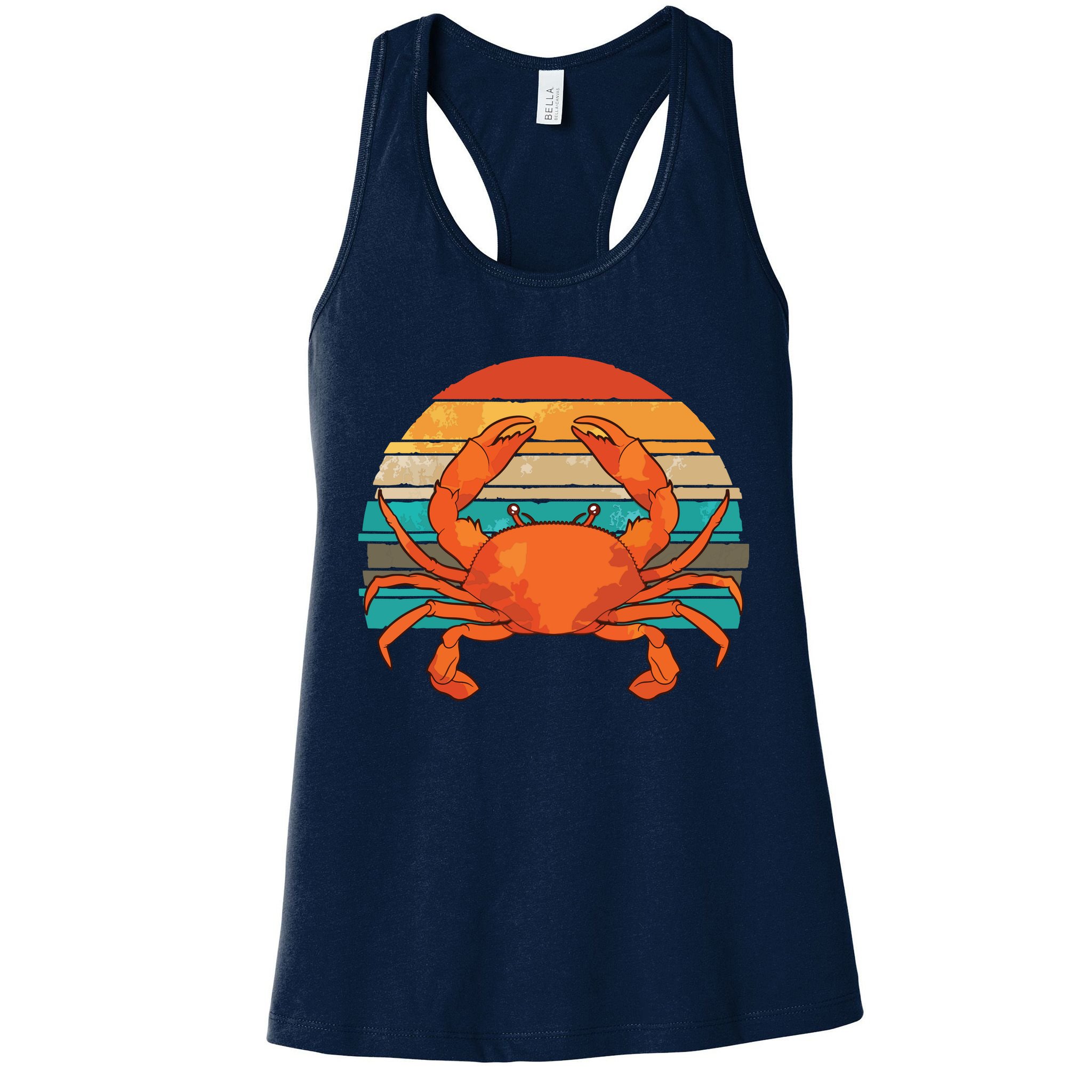 Retro Seafood Crab Lover Crabbing Sea Animal Crab Womens Tank Top