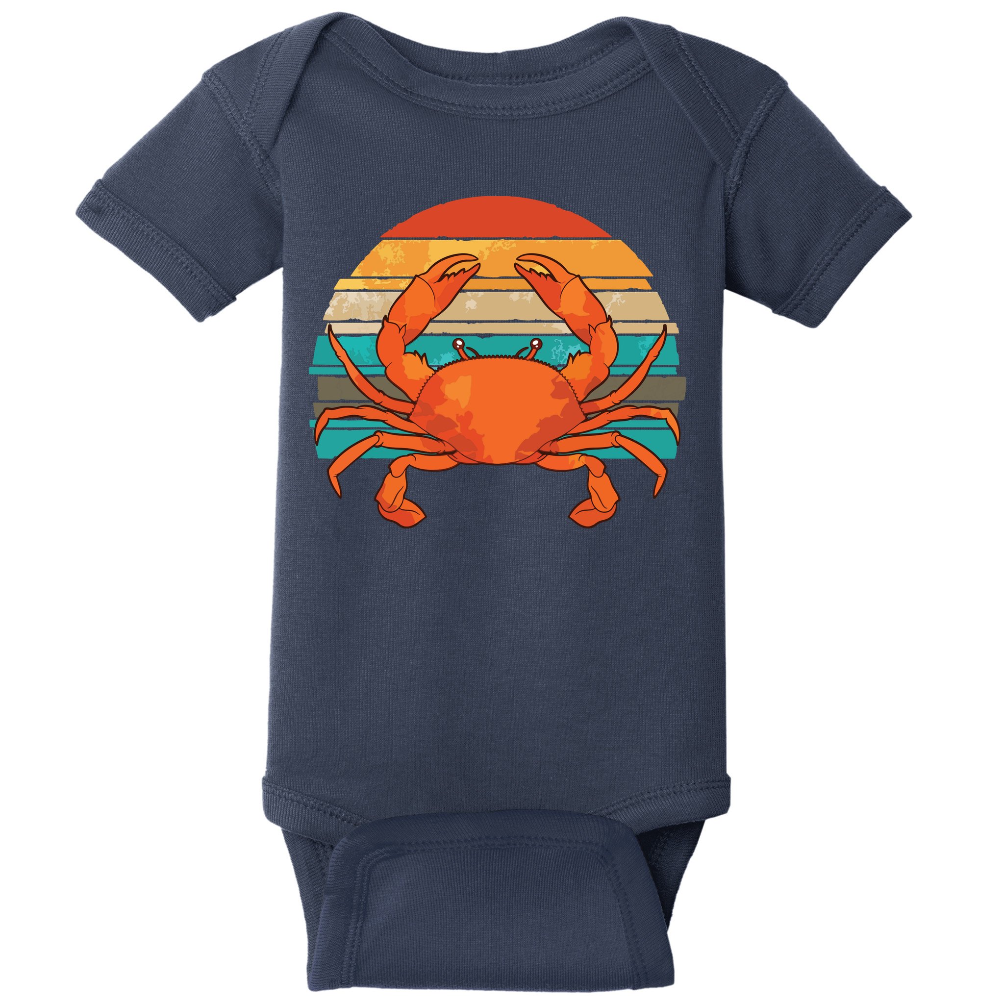 Retro Seafood Crab Lover Crabbing Sea Animal Crab Baby Bodysuit
