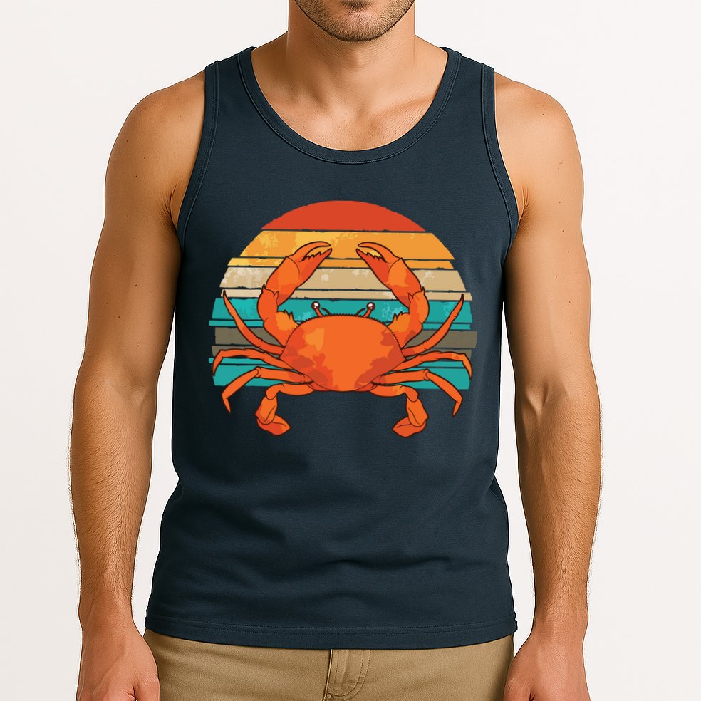 Retro Seafood Crab Lover Crabbing Sea Animal Crab Tank Top