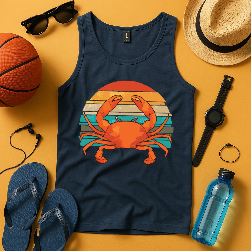 Retro Seafood Crab Lover Crabbing Sea Animal Crab Tank Top