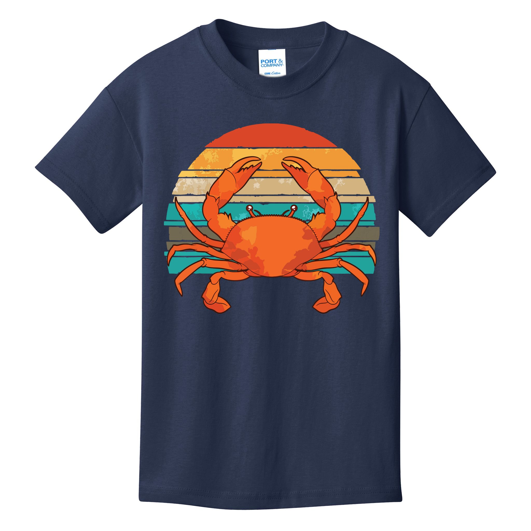 Retro Seafood Crab Lover Crabbing Sea Animal Crab Kids T-Shirt