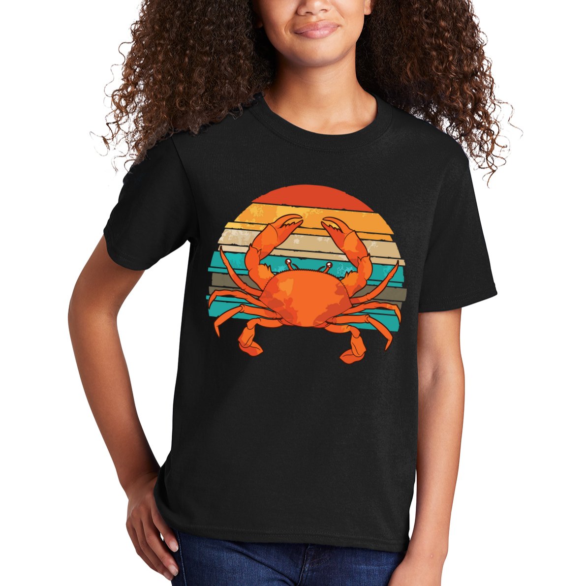 Retro Seafood Crab Lover Crabbing Sea Animal Crab Kids T-Shirt