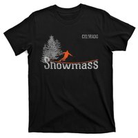 Retro Snowmass Colorado Distressed Skiing T-Shirt