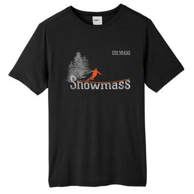 Retro Snowmass Colorado Distressed Skiing Tall Fusion ChromaSoft Performance T-Shirt