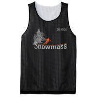 Retro Snowmass Colorado Distressed Skiing Mesh Reversible Basketball Jersey Tank