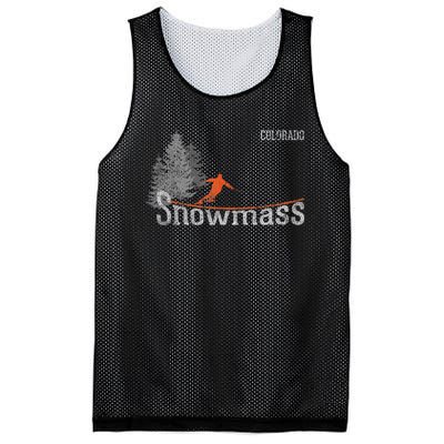 Retro Snowmass Colorado Distressed Skiing Mesh Reversible Basketball Jersey Tank