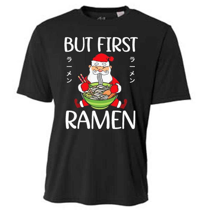 Ra Santa Christmas Manga Japanese Cute Anime Xmas Noodles Cooling Performance Crew T-Shirt