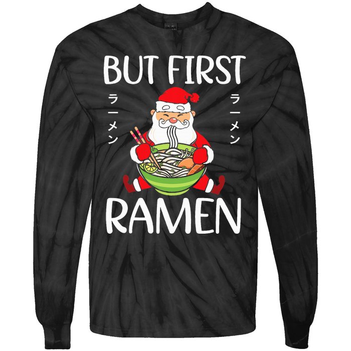 Ra Santa Christmas Manga Japanese Cute Anime Xmas Noodles Tie-Dye Long Sleeve Shirt