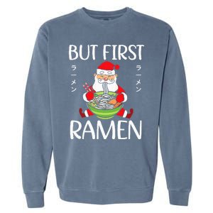 Ra Santa Christmas Manga Japanese Cute Anime Xmas Noodles Garment-Dyed Sweatshirt