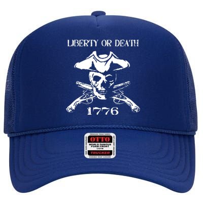 Revolutionary Skull Crossbones Flintlock Cool High Crown Mesh Back Trucker Hat