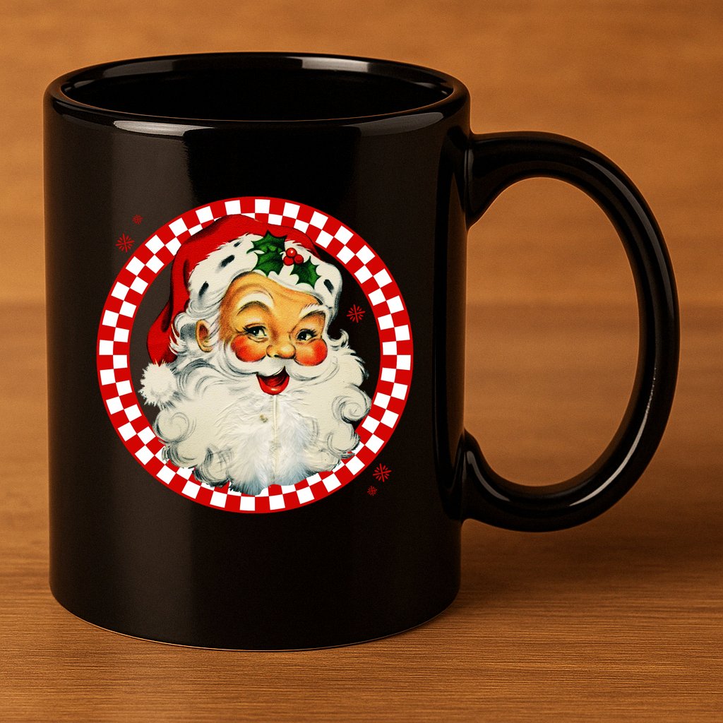 Retro Santa Claus Christmas Festive Cute 11oz C Handle Ceramic Mug