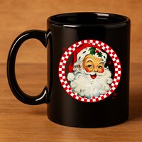Retro Santa Claus Christmas Festive Cute 11oz C Handle Ceramic Mug