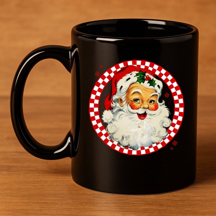 Retro Santa Claus Christmas Festive Cute 11oz C Handle Ceramic Mug