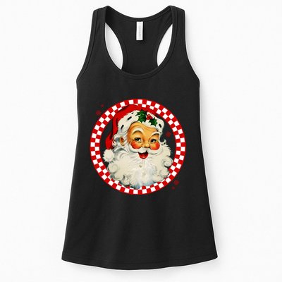 Retro Santa Claus Christmas Festive Cute Womens Tank Top