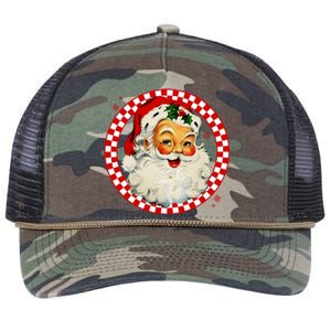 Retro Santa Claus Christmas Festive Cute Retro Rope Trucker Hat Cap