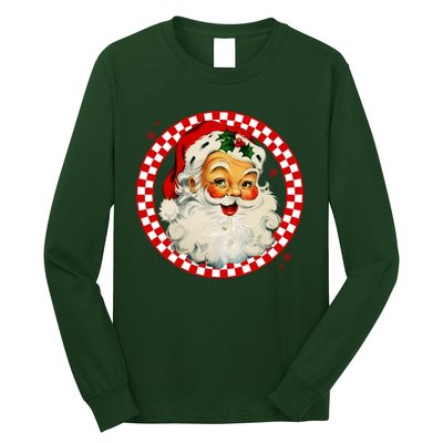 Retro Santa Claus Christmas Festive Cute Long Sleeve Shirt