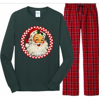 Retro Santa Claus Christmas Festive Cute Long Sleeve Pajama Set