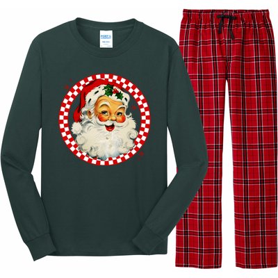 Retro Santa Claus Christmas Festive Cute Long Sleeve Pajama Set