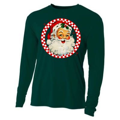 Retro Santa Claus Christmas Festive Cute Cooling Performance Long Sleeve Crew