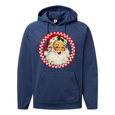 Retro Santa Claus Christmas Festive Cute Performance Fleece Hoodie