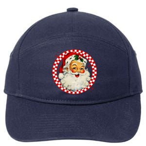 Retro Santa Claus Christmas Festive Cute 7-Panel Snapback Hat