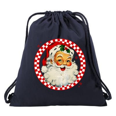 Retro Santa Claus Christmas Festive Cute Drawstring Bag