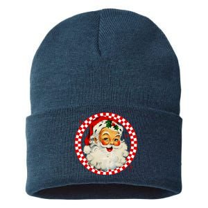 Retro Santa Claus Christmas Festive Cute Sustainable Knit Beanie