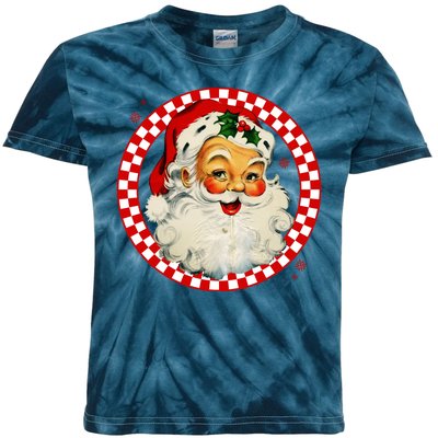 Retro Santa Claus Christmas Festive Cute Kids Tie-Dye T-Shirt