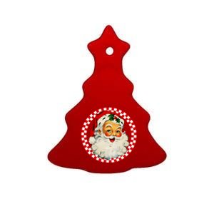 Retro Santa Claus Christmas Festive Cute Ceramic Tree Ornament