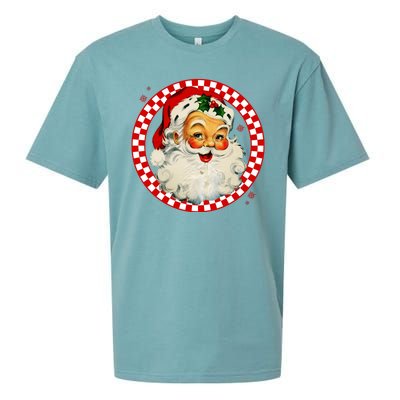 Retro Santa Claus Christmas Festive Cute Sueded Cloud Jersey T-Shirt