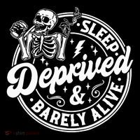 Retro Sleep Deprived Barely Alive Funny Skeleton Halloween City Backpack