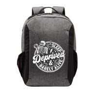 Retro Sleep Deprived Barely Alive Funny Skeleton Halloween Vector Backpack