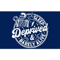 Retro Sleep Deprived Barely Alive Funny Skeleton Halloween Bumper Sticker