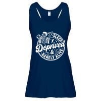 Retro Sleep Deprived Barely Alive Funny Skeleton Halloween Ladies Essential Flowy Tank