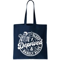 Retro Sleep Deprived Barely Alive Funny Skeleton Halloween Bag