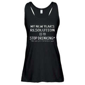 Resolution Stop Drinking Funny New Years Eve Ladies Essential Flowy Tank