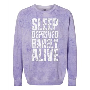 Retro Sleep Deprived Barely Alive Funny Halloween Colorblast Crewneck Sweatshirt