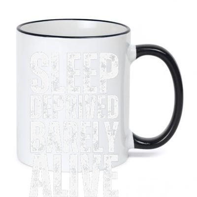 Retro Sleep Deprived Barely Alive Funny Halloween 11oz Black Color Changing Mug