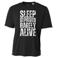 Retro Sleep Deprived Barely Alive Funny Halloween Cooling Performance Crew T-Shirt