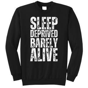 Retro Sleep Deprived Barely Alive Funny Halloween Sweatshirt