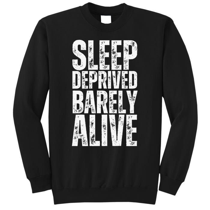 Retro Sleep Deprived Barely Alive Funny Halloween Sweatshirt